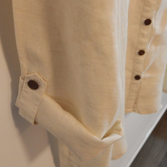 JM Collections 100% Linen Relaxed Button Shirt - Picture 5 of 7